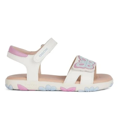 Abbildung von Geox J Haiti Girl Sandal, White/DK PINK, 26 EU