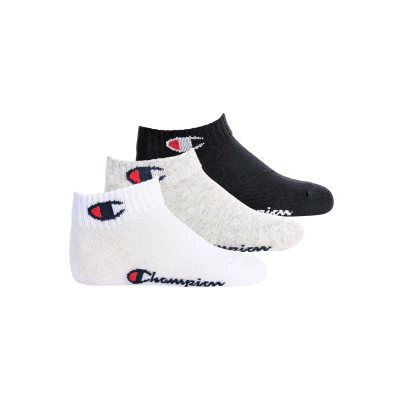 Abbildung von Champion Unisex Kinder Core Junior 3PP Quarter Socken, Hellgrau Meliert, Weiß, Schwarz, 27 30 (3er Pack)