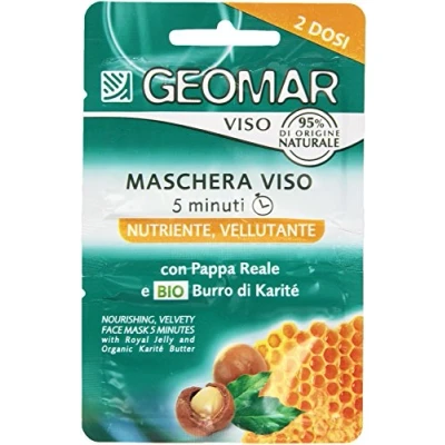 Abbildung von GEOMAR Gesichtsmaske Skin Food, Nährende und Samtige Wirkung, 5 Minuten, 95% Natürlichen Ursprungs, Dermatologisch getestet, 7,5 ml x 2