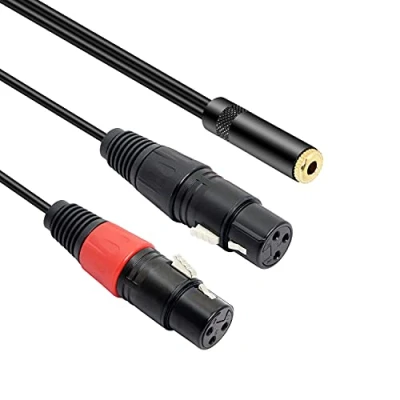 Abbildung von MEIRIYFA Dual XLR auf 3,5 mm Klinke Mikrofonkabel, 1/8 Buchse Adapter Stereo TRS Umwandlungskabel 0,3 m