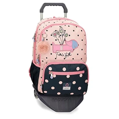 Abbildung von Enso Friends Together Schulrucksack Doppelfach mit Trolley Rosa 32 x 44 17 cm Polyester 23,94 l, Rosa, doppeltem Fach und
