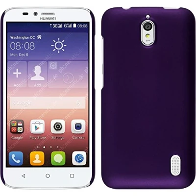 Abbildung von PhoneNatic case kompatibel mit Huawei Y625 Hülle lila gummiert Hard + 2 Schutzfolien
