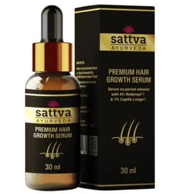 Abbildung von Sattva Ayurveda Premium Hair Growth Serum Haarwachstum für Frauen und Männer. Innovative Haarwuchsmittel beschleunigen wirken gegen Haarausfall mit Rosmarin Extrakt, Redensyl®