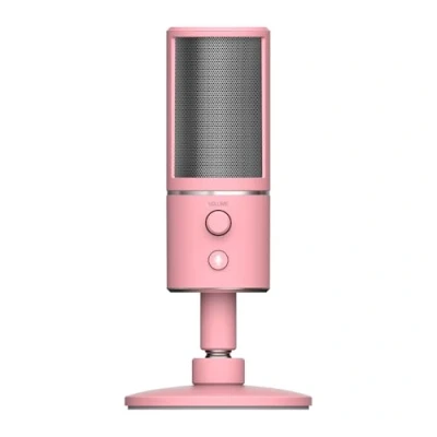 Abbildung von Razer Seiren X USB Kondensator Mikrofon für Streaming (Kompakt mit Schockdämpfer, Superniere Aufnahmemuster, latenzfrei, Stumm Taste, Kopfhörer Anschluss) Quartz