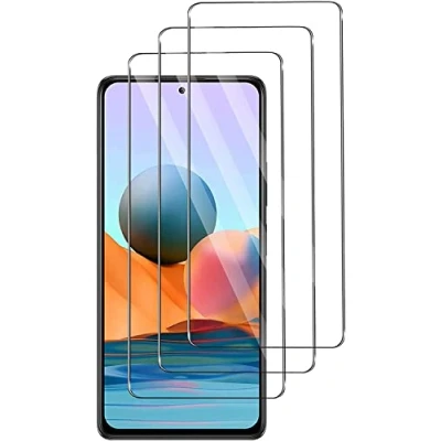 Abbildung von 3 Stück Schutzfolie Kompatibel mit Xiaomi Redmi Note 10 Pro Anti Kratz, 9H Härte, Ultra Klar Schutzglas, Blasenfrei Folie, Fall Transparent Panzerglasfolie