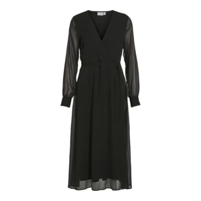 Abbildung von Vila Chiffonkleid &quot;VIFALIA V NECK L/S MIDI DRESS NOOS&quot;