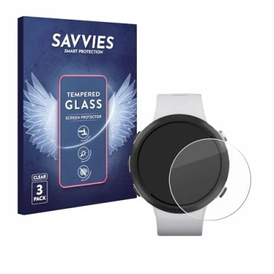 Abbildung von Savvies Panzer Schutz Glas für Garmin Swim 2 (3 Stück) 9H Hartglas, Anti Fingerprint, Displayschutz