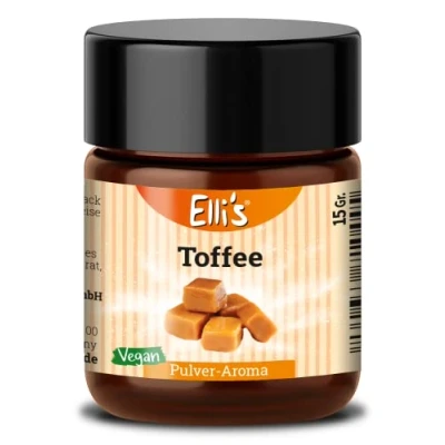Abbildung von Ellis Aromen Toffee PULVER Lebensmittelaroma Vegan und kalorienarm für Lebensmittel Getränke, wie zum Backen Kochen 10 g