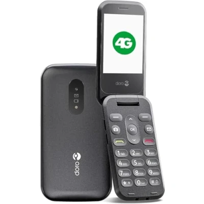 Abbildung von Doro 2800 Seniorenhandy 4G Klapptelefon ohne Vertrag Tasten mit Sprachausgabe Kamera Bluetooth Notruftaste Inklusive Ladestation Schwarz