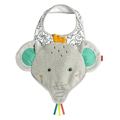 Abbildung von Fehn Lätzchen Baby Sabberlatz Elefant weiches Halstuch mit Tiermotiv Dreieckstuch Klettverschluss Spucktuch für Babys und Kleinkinder ab 0+ Monaten