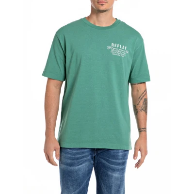 Abbildung von Replay Tshirt print, Herren, Größe: Small, Forest green
