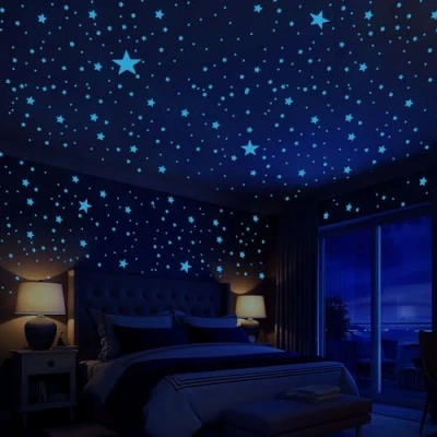 Abbildung von 431 Stücke Leuchtsterne Kinderzimmer Selbstklebend Wandsticker Sterne Leuchtend Wandtattoo Junge Fluoreszierende für Kinder Schlafzimmer Wohnzimmer