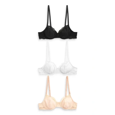 Abbildung von Next 3 PACK Balcony Bügel BH, Damen, Größe: 70xC, Black nude white