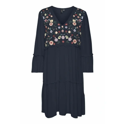 Abbildung von Vero Moda Curve Vmsina Freizeitkleid, Damen, Größe: 44, Navy blazer