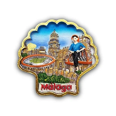 Abbildung von 3D Malaga Spanien Kühlschrank Magnet Tourist Souvenirs Handarbeit Harz Handwerk Magnetischen Aufkleber Home Küche Dekoration Reise Geschenk
