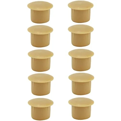 Abbildung von cyclingcolors 10x Abdeckkappen Kunststoff Blindbohrung Stopfen Blindstopfen Abdeckung Möbel (Ø6mm/buchefarben RAL 1011)