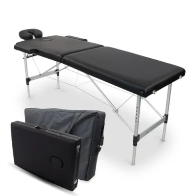 Abbildung von Mobiclinic®, Klappbare Massageliege, Aluminium und Kunstleder, Höhenverstellbar, CA 01 Light, Kopfstütze, 2 Teile, 186x60cm, Physiotherapie Klapptisch, 250 kg, Tragbar, Tragetasche