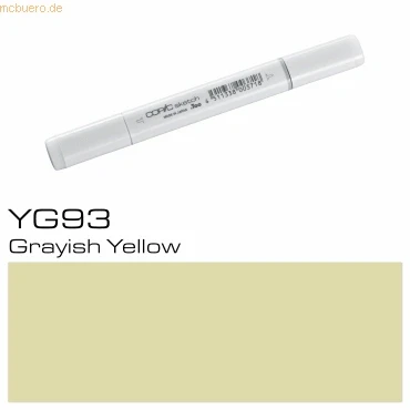 Abbildung von COPIC Sketch Marker Typ YG 93, Grayish Yellow, professioneller Pinselmarker, mit einer Super Brush Spitze und Medium Broad