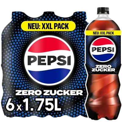 Abbildung von Pepsi Zero Zucker, Das zuckerfreie Erfrischungsgetränk von ohne Kalorien, Koffeinhaltige Cola in der Flasche, EINWEG (6 x 1.75 l)