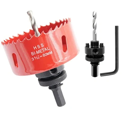 Abbildung von Lochsäge 80mm, LAIWEI Schwerlast Dorn lochbohrer, 4341 Bohrer, Lochfräser zum Bohren von Löchern in Holz, Aluminium, PVC und anderen Materialien, Bohrwerkzeuge