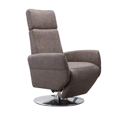 Abbildung von Cavadore TV Sessel Cobra / Fernsehsessel mit Liegefunktion, Relaxfunktion Stufenlos verstellbar Ergonomie L Belastbar bis 130 kg 71 x 112 82 Lederoptik Dunkelbraun