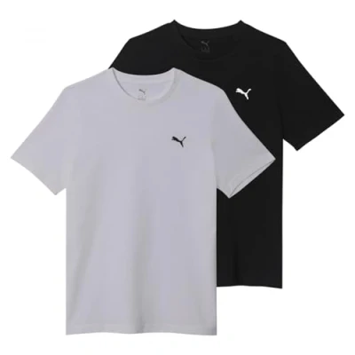 Abbildung von Puma ESS LOGO TEE 2 PACK Tshirt basic, Herren, Größe: 4XL, White/black