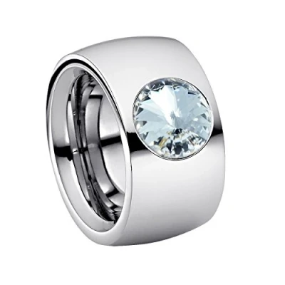 Abbildung von Heideman Fingerring Coma 14 Poliert (Ring, 1 tlg., inkl. Geschenkverpackung), Damenring mit Stein weiss oder farbig