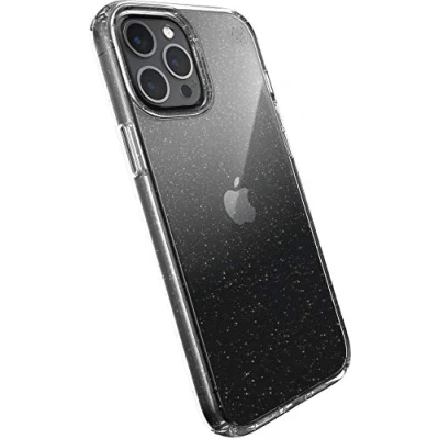Abbildung von Speck Products Presidio Perfect Clear + Glitter iPhone 12 Pro Max Hülle, Klar mit Gold Glitzer/Klar