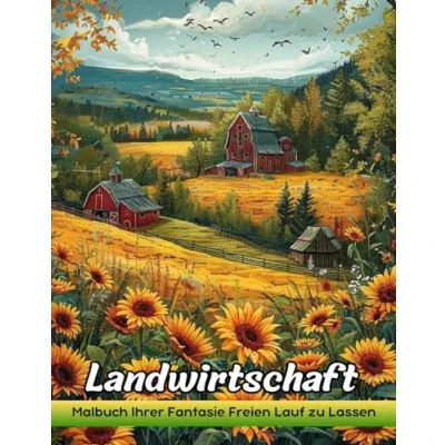 Abbildung von Landwirtschaft: Malbuch Für Erwachsene Mit Bauernhof Auf Dem Land Zum Stressabbau Und Zur Entspannung