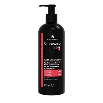 Abbildung von Seboradin Shampoo Gegen Haarausfall Für Männer Haarverlust Haarwachstum Anti Haarshampoo Herren Vitamine Natürliche Extrakte Haar Kopfhaut Pflege Haarshampoos Haarpflege 400 ml Men