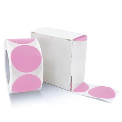 Abbildung von Runde Aufkleber 25mm Rosa Selbstklebend Rolle kleine Klebepunkte Etiketten Farbkodierung kreise Sticker Ablösbare Wetterfest Mit Spenderbox 500 Stück