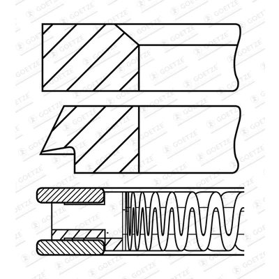 Abbildung von Kolbenringsatz GOETZE ENGINE 08 424500 00