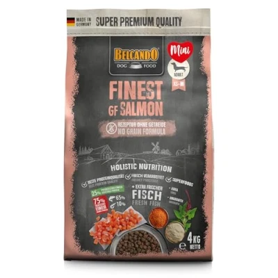 Abbildung von BELCANDO Finest GF Salmon [4 kg] getreidefreies Hundefutter Trockenfutter für kleine &amp; mittlere Hunde Alleinfuttermittel ab 1 Jahr