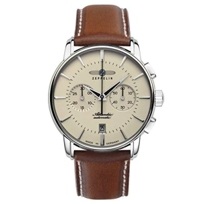 Abbildung von Zeppelin Atlantik 84225 Uhr, Herren, Größe: One Size, Beige