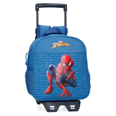 Abbildung von Joumma Marvel Spiderman Überwachungsrucksack mit Wagen in blau, 23 x 25 10 cm, Polyester, 5,25 l, Talla única, Vorschulrucksack Trolley