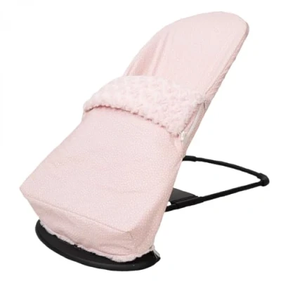 Abbildung von Bezug + Schlafsack für BabyBjörn Balance Soft (Ersatz Originalpolster), hypoallergen, sehr weich, atmungsaktiv (Bio Baumwolle) (rosa Stern)