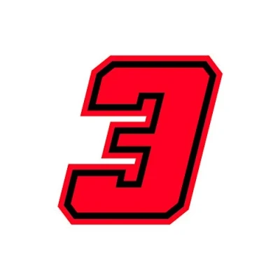 Abbildung von 4R Quattroerre.it 13393 Nummer Racing 3 Moto GP, Fluoreszierend Rot, 10 x cm