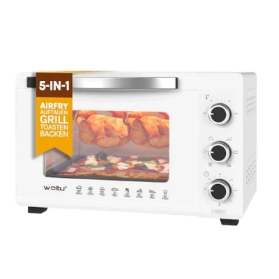 Abbildung von Woltu Minibackofen, 32 Liter, 1600 Watt Herausnehmbares Krümelblech mit Timer