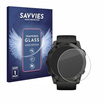 Abbildung von Savvies Panzer Schutz Glas für Garmin Epix Pro (Gen 2) (51 mm) 9H Hartglas, Anti Fingerprint, Displayschutz