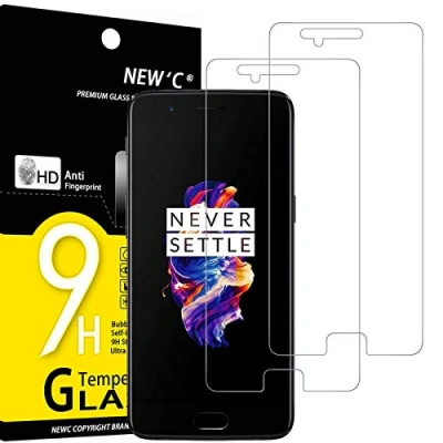 Abbildung von NEW&#039;C 2 Stück, Panzer Schutz Glas für Oneplus 5, Frei von Kratzern, 9H Härte, HD Displayschutzfolie, 0.33mm Ultra klar, Ultrabeständig