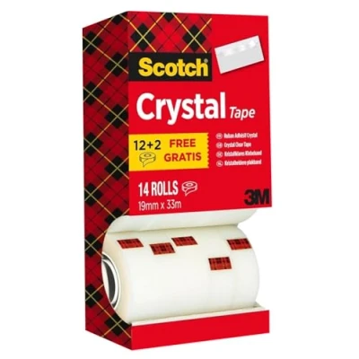 Abbildung von Scotch Crystal Klebeband, Vorteilspack, 19 mm x 33 m, 14 Rollen