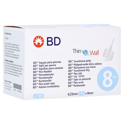 Abbildung von BD THIN Wall Pen Nadeln 0,25 31 Gx8 mm 100 St