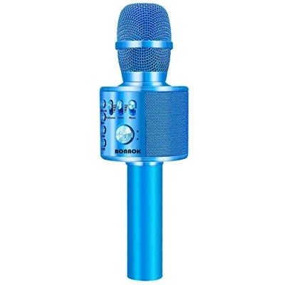 Abbildung von Bluetooth Karaoke Mikrofon Drahtloses,BONAOK Mikrophone Echo, Home Party Microfon Kind mit aufnahmefunktion, Ideal für Musik Abspielen und Singen,Ktv, IOS/Android/Smartphone (Blau)