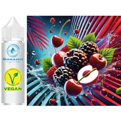Abbildung von Blue Razz Sour Cherry blaue Himbeeren, Sauerkirsche Aroma Konzentrat Vegan Sasami 10ml