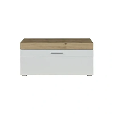 Abbildung von trendteam Sitzbank, Sitzbank Bank Mehrzweckschrank Flurbank Sitzmöbel Weiß 91x42x38cm