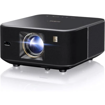 Abbildung von Yaber K3 Smart Beamer 【1600 ANSI &amp; Google TV Sound by JBL】 Tageslicht mit WiFi 6 Bluetooth, Projektor für Outdoor Heimkino, Auto Bildeinstellung, Netflix 7000+ Apps (Schwarz)