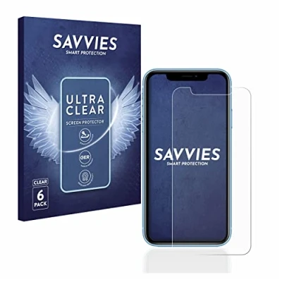 Abbildung von Savvies 6 Stück Schutzfolie für Apple iPhone XR / 11 Displayschutz Folie Ultra Transparent