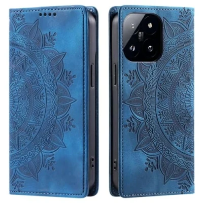 Abbildung von CoverKingz Handyhülle für Xiaomi 14 Handytasche mit Kartenfach Klapphülle Cover Handy Hülle klappbar Motiv Mandala Blau