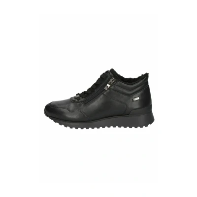 Abbildung von CAPRICE Damen Sneaker flach aus Leder Wasserabweisend, Schwarz (Black Nappa), 37 EU