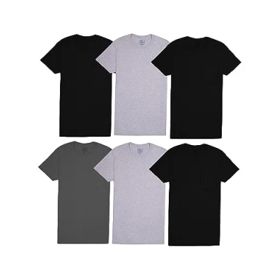 Abbildung von Fruit of the Loom Herren Pocket T Shirt Multipack Unterwäsche, Unterhemd 6er Pack Farben können variieren, L
